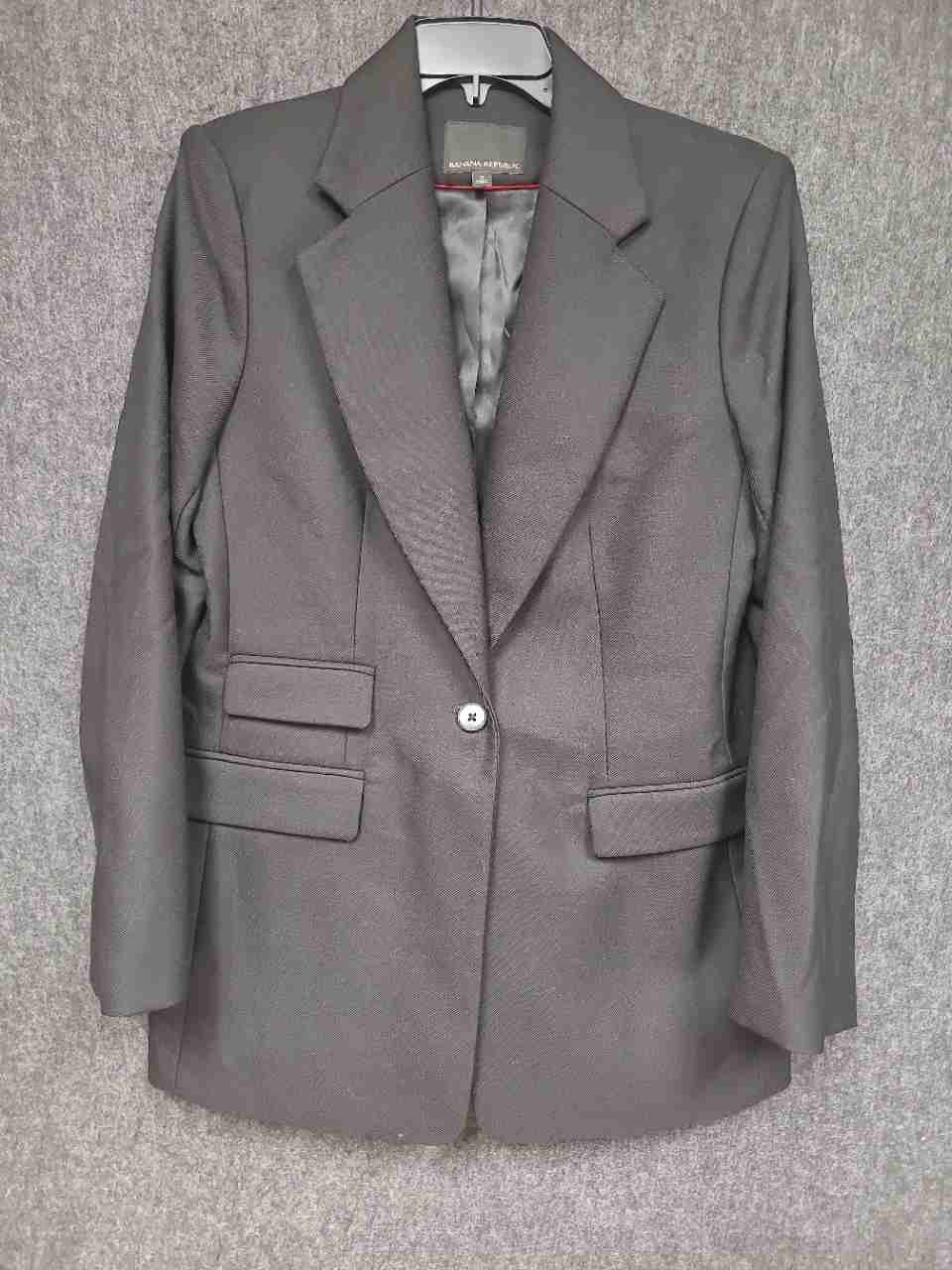 Banana Republic Women's Black Single Button Tailored Blazer Size 12