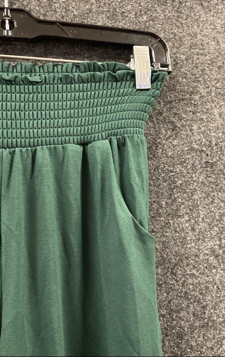 Urban Coco Women's Green Smocked High Waist Wide Leg Palazzo Pants NWT Size S