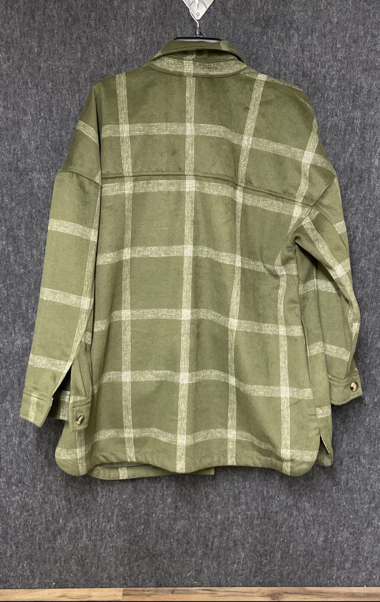 Sonoma Goods for Life Women's Green Plaid Button Front Shacket Size XL