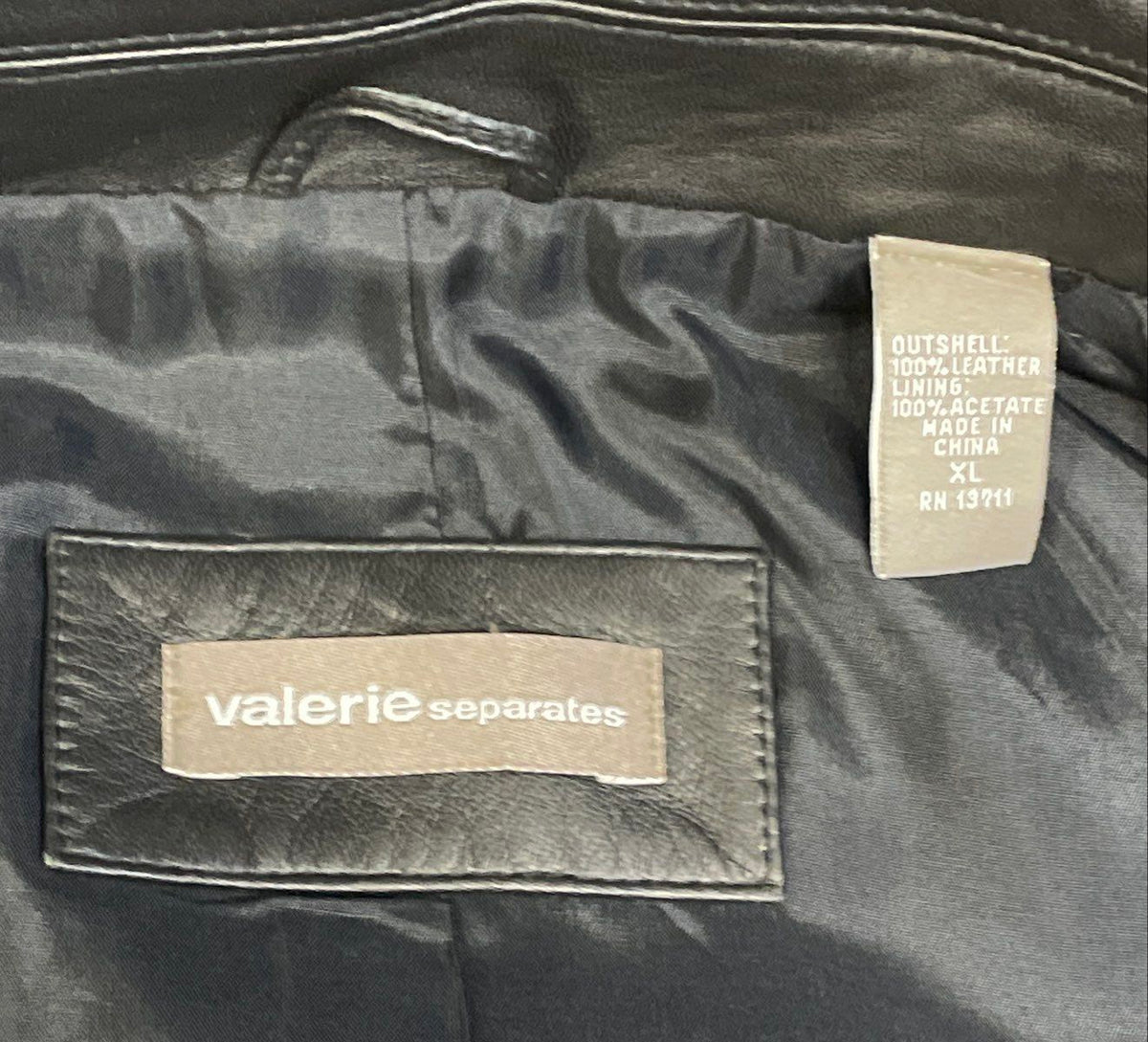 Valerie Separates Women's Black Leather Blazer Jacket Y2K Vintage NWT Size XL