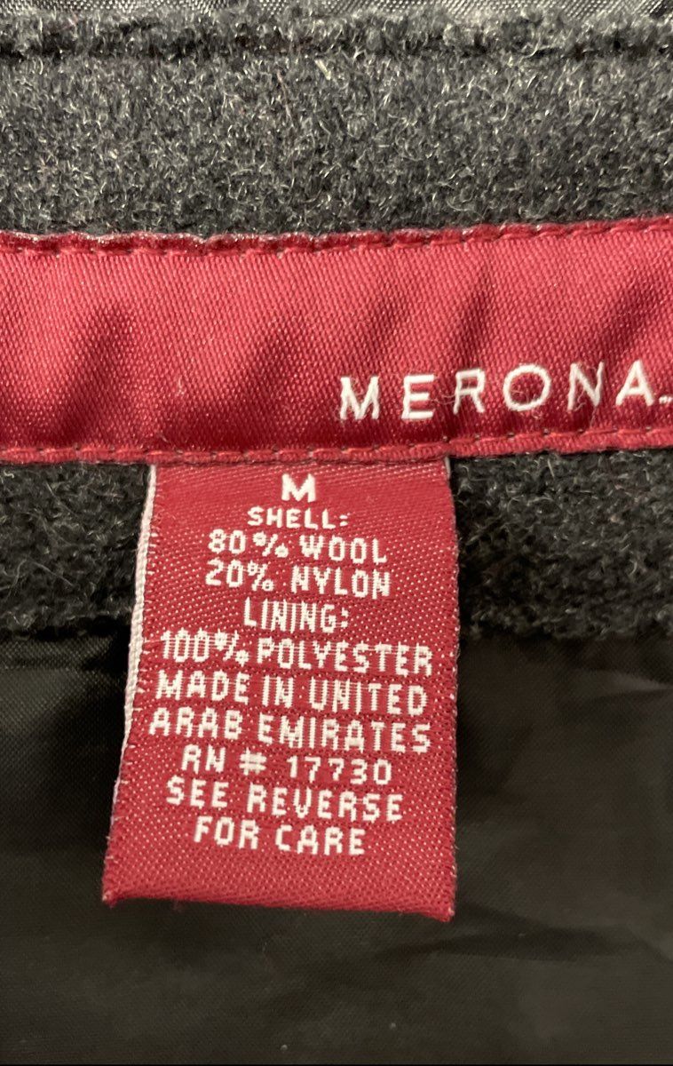 Vintage Y2K Merona Women's Gray Wool Blend Full Zip Bomber Jacket Sz M