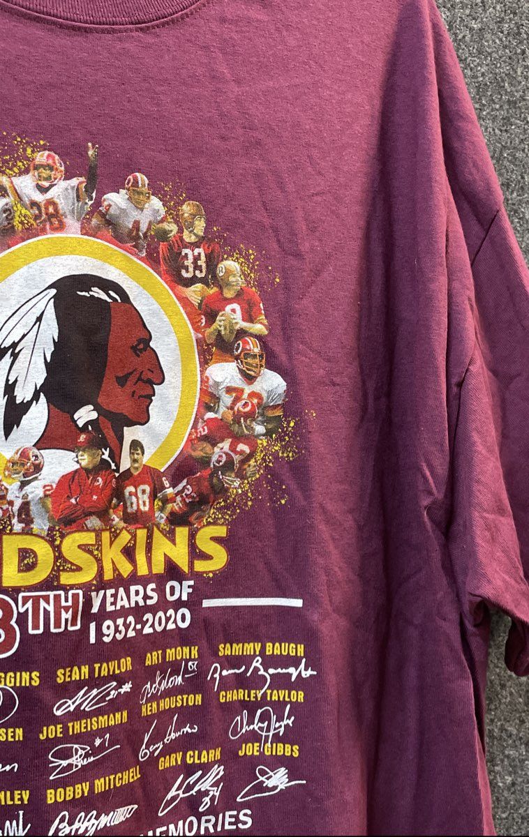Gildan Men's Washington Redskins T-shirt Burgundy 88th Years Memories Sz XL