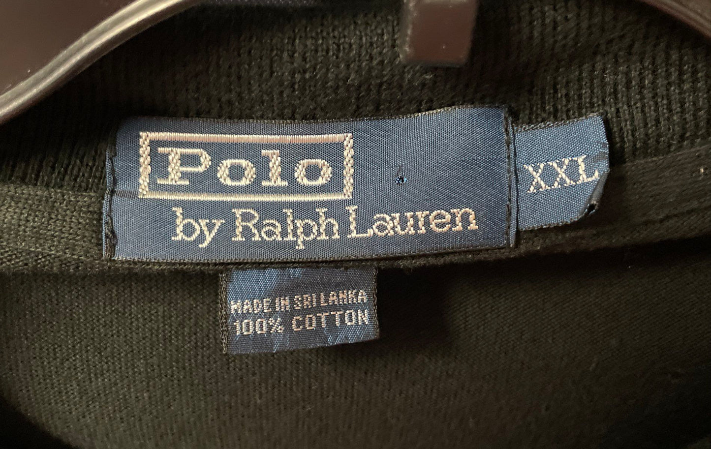 Vintage 90s Polo Ralph Lauren Men's Black Long Sleeve Jersey Polo Shirt Sz XXL