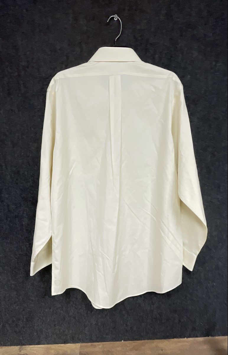 Brooks Brothers Men's Cream Slim Fit Non-Iron Cotton Dress Shirt Sz 16.5 x 33