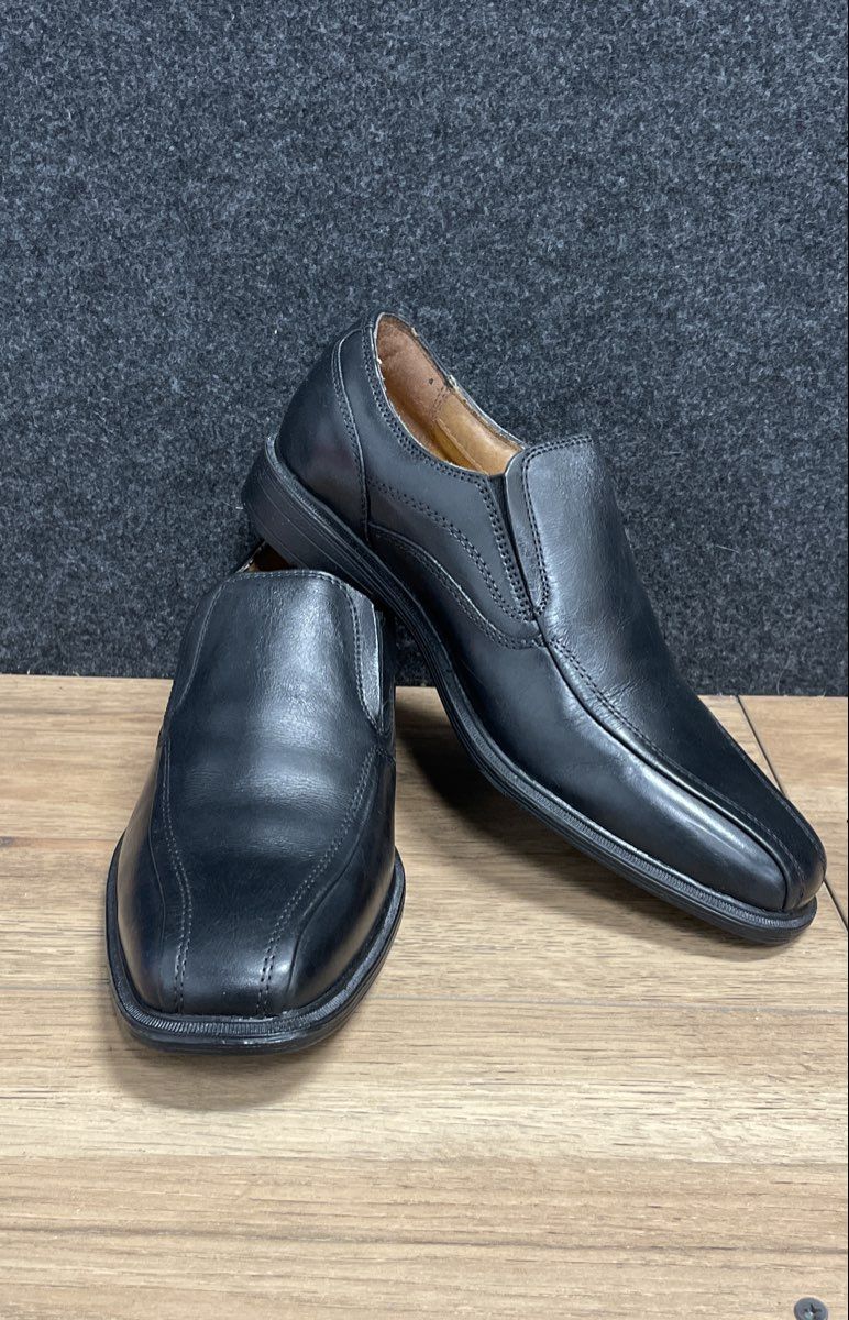 GH Bass Glenn 2 Black Leather Bicycle Toe Slip On Dress Loafers Men's Size 8M