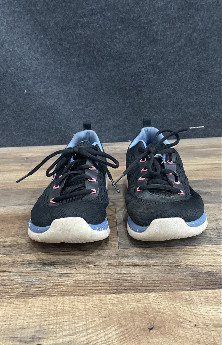 Skechers Lite-Weight Black Blue Pink Athletic Sneakers Women's Size 8.5