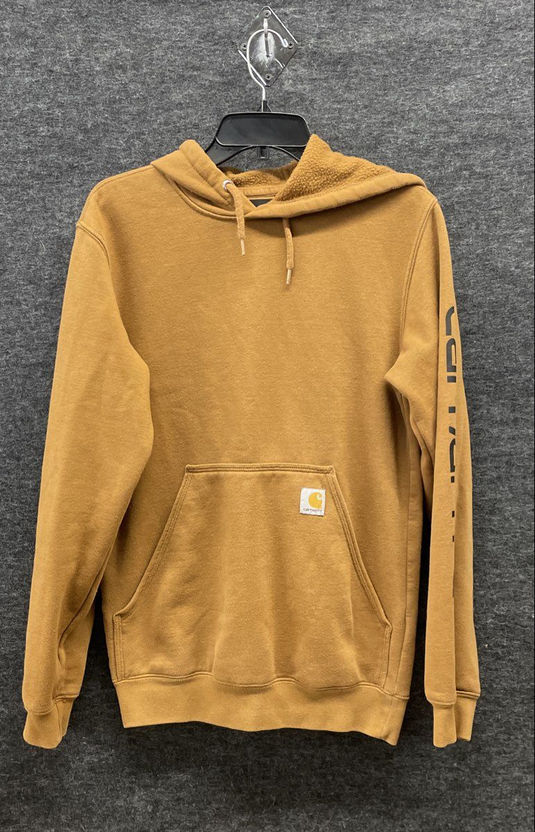 Carhartt Men's Loose Fit Brown Sleeve Logo Pullover Hoodie K288 Size XS