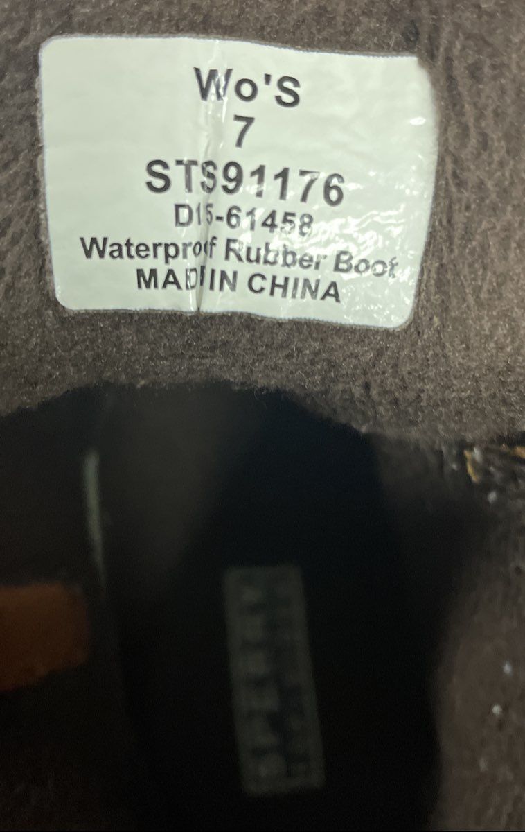 Sperry Saltwater Brown Black Leather Rubber Waterproof Duck Boots Women's Size 7