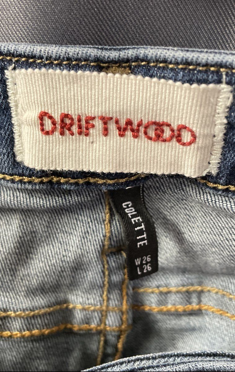 Driftwood Women's Colette Blue Embroidered Beaded Ankle Jeans Sz 26x26
