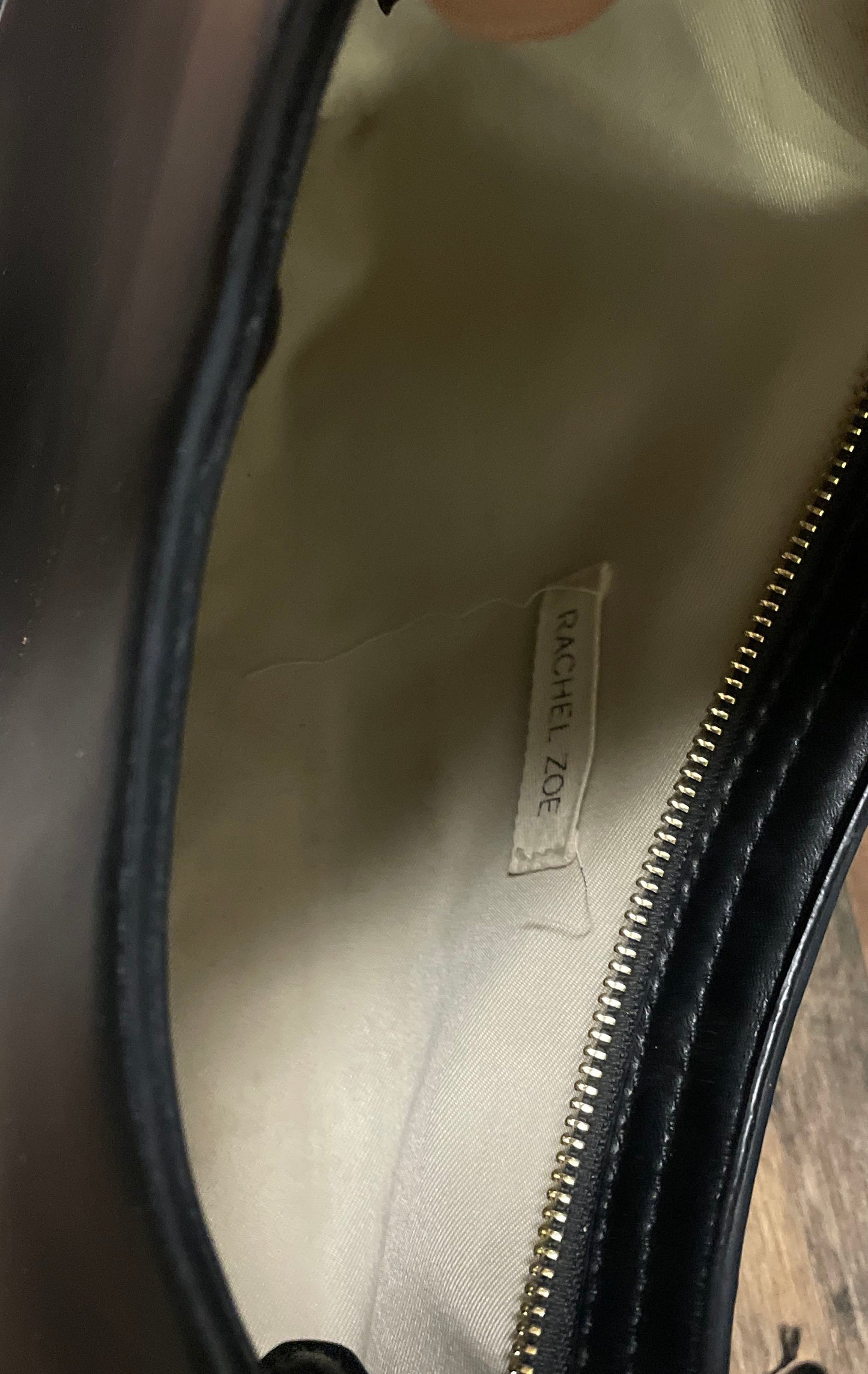 Rachel Zoe Black Asymmetrical Shoulder Bag Gold Hardware Hobo Purse