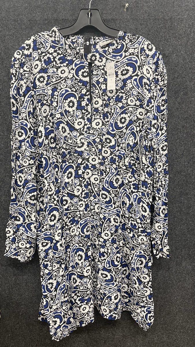 LOFT Women's Blue Paisley Keyhole Shift Dress Viscose NWT Sz 18