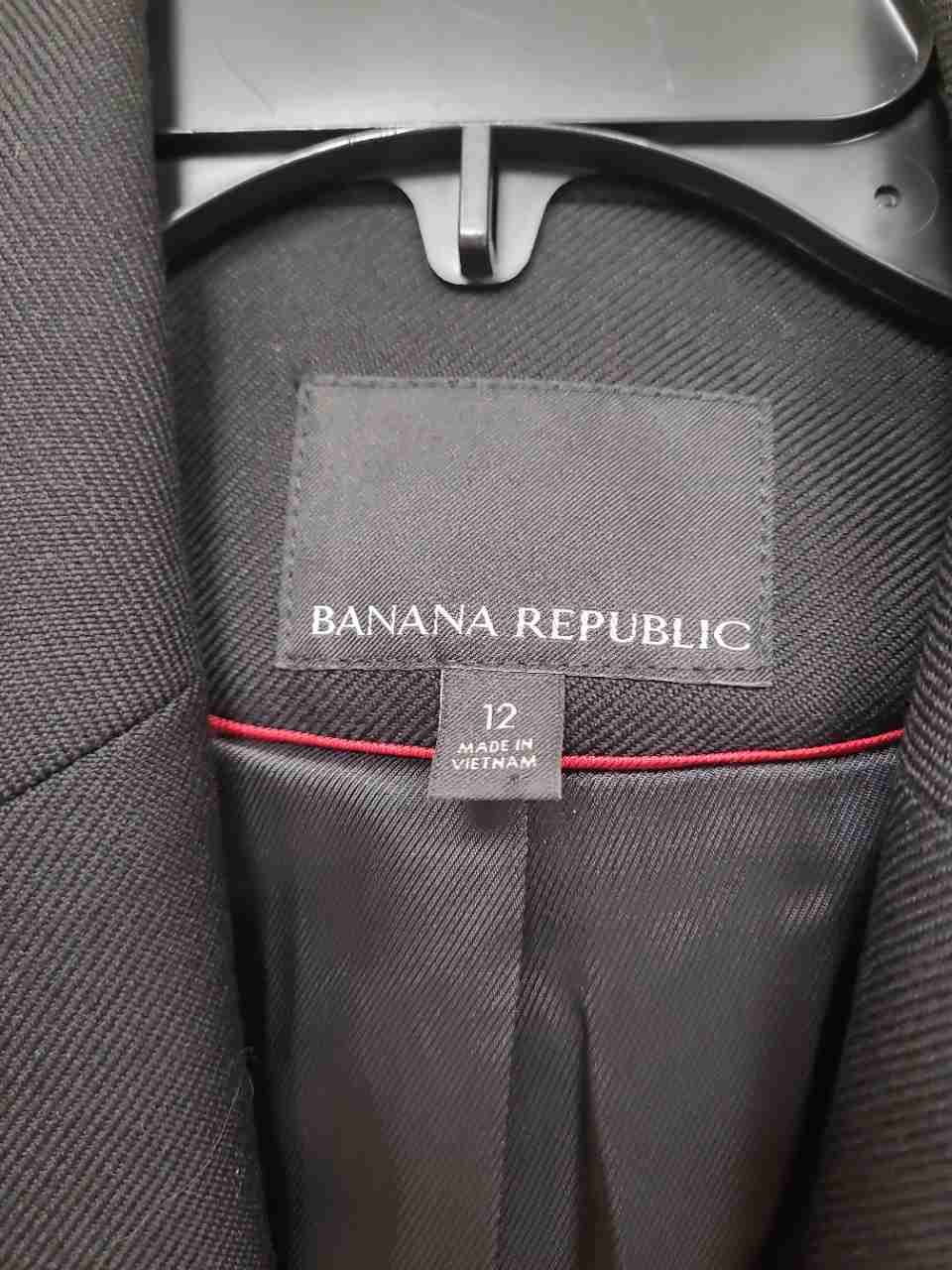 Banana Republic Women's Black Single Button Tailored Blazer Size 12