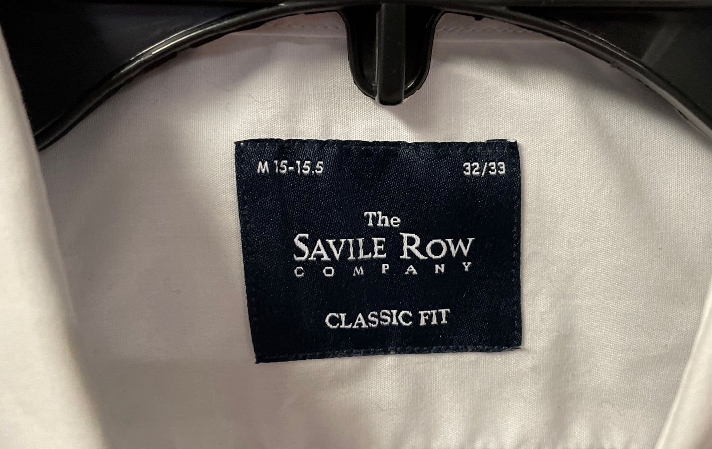 The Savile Row Co Men's White Oxford Classic Fit Button Down Shirt Sz M 15-15.5
