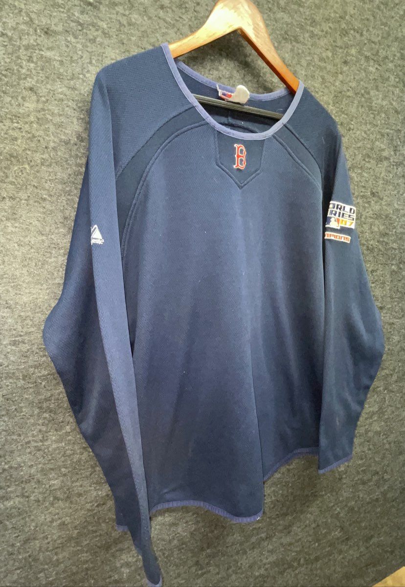 Majestic Men's Navy Boston Red Sox 2007 World Series Champions Pullover Top