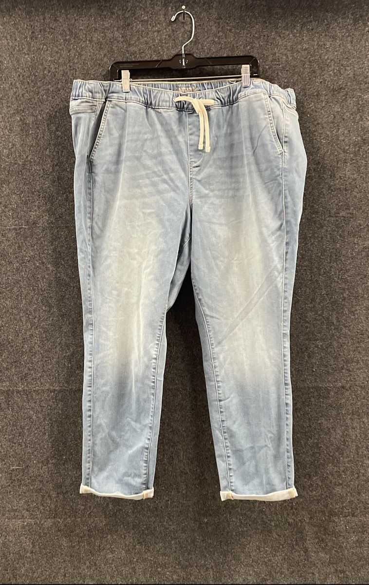 Torrid Women's Salt Marsh Blue Pull On Boyfriend Jeans Elastic Waist NWT Sz 3R