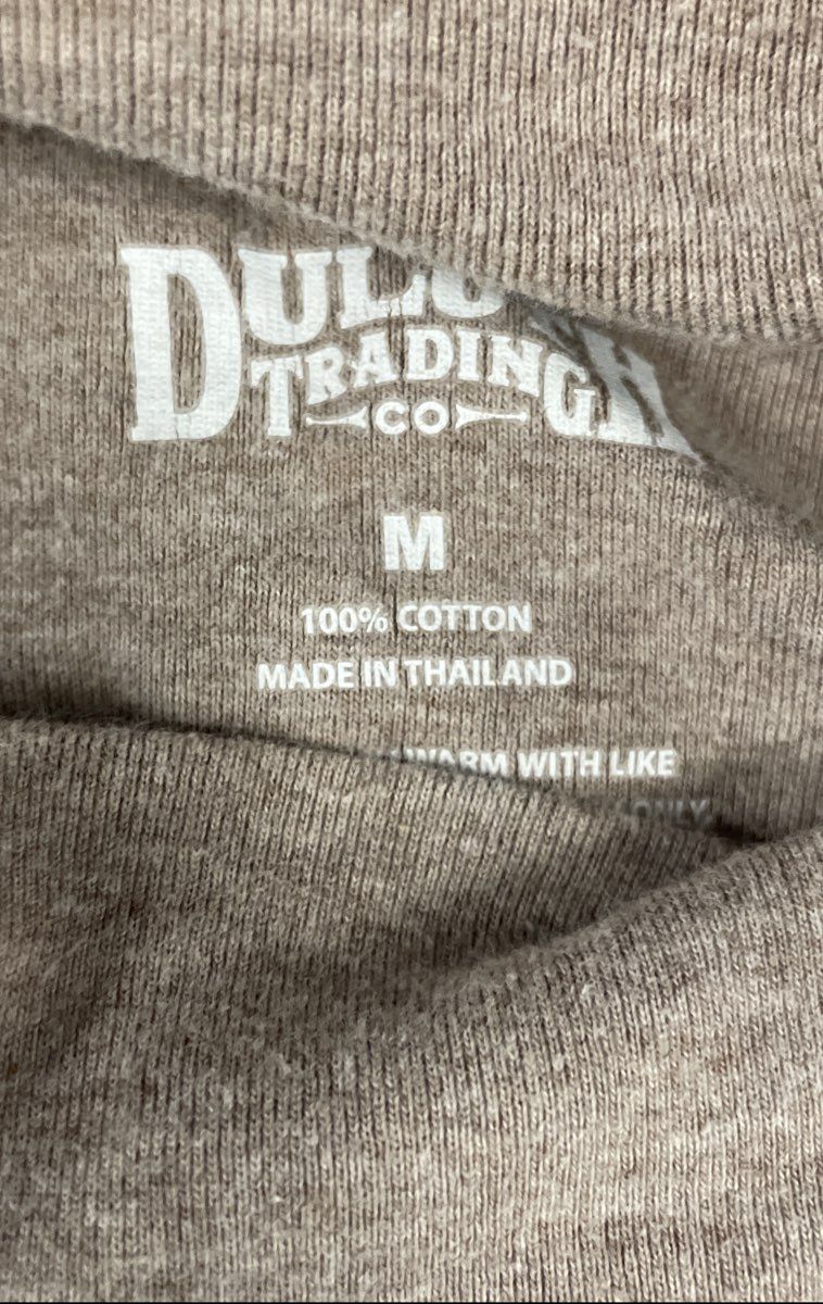 Duluth Trading Co Men's Mock Neck Long Sleeve Shirt Tan Heather Cotton Sz M