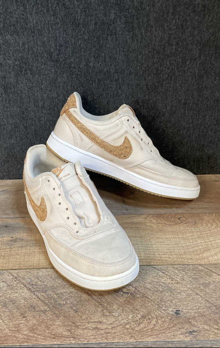 Nike Court Vision Low Sail Light Bone Cork Women's Lifestyle Sneakers Size 6