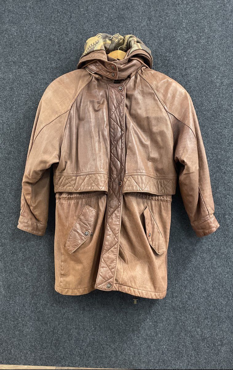 Vintage 90s Adventure Bound Wilsons Men's Brown Leather Thinsulate Parka Sz L