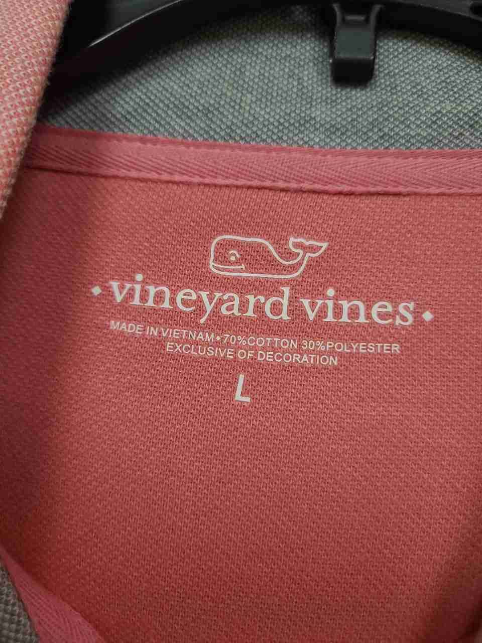 Vineyard Vines Men's Pink Cotton Blend 1/4 Zip Pullover Sweatshirt Sz L