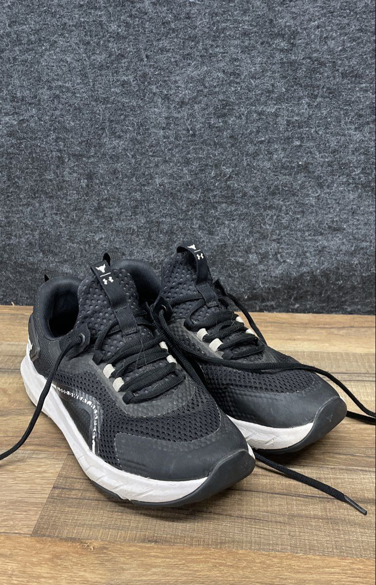 Under Armour Project Rock BSR 3 Black White Training Shoes Men's Size 9