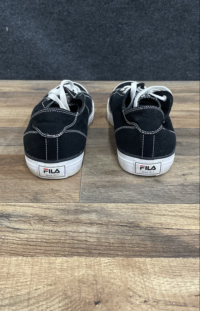 Fila Panache Black White Canvas Low Top Sneakers Men's Size 11
