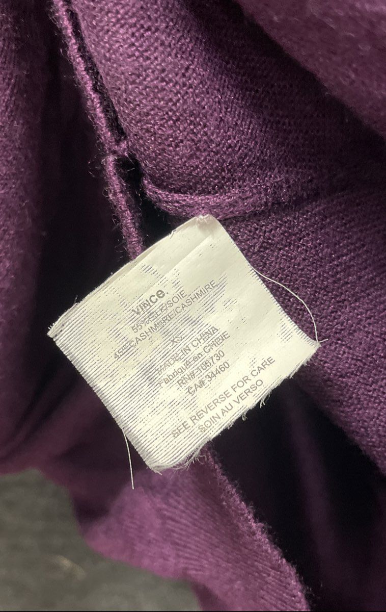 Vince Women's Purple Silk Cashmere Blend Dolman Sleeve Turtleneck Sweater Sz XS