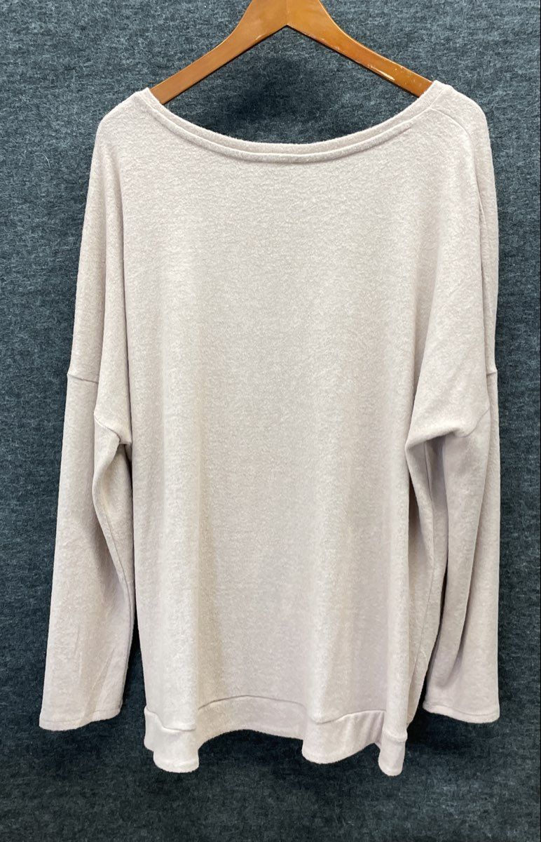 Express Women's Pink Long Sleeve V-Neck Twist Front Knit Shirt Sz XL NWT