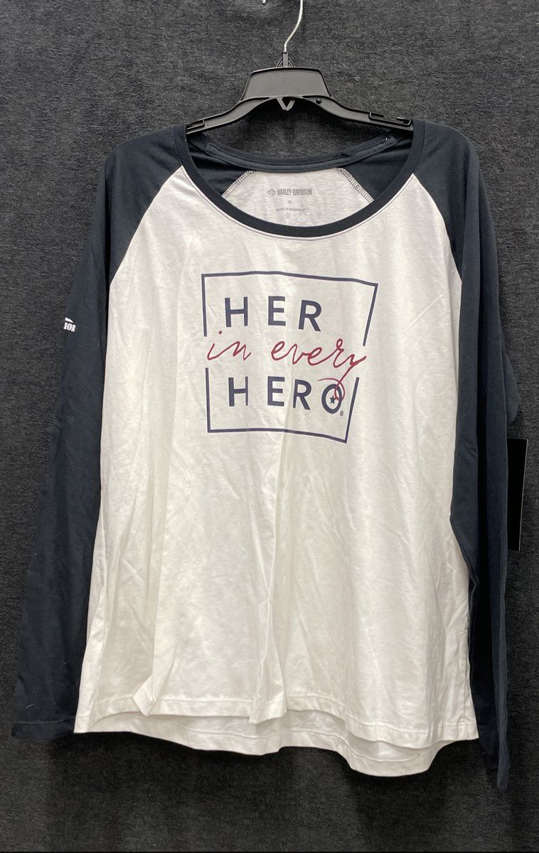 Harley-Davidson Her In Every Hero Long Sleeve Raglan T-Shirt NWT Sz XL