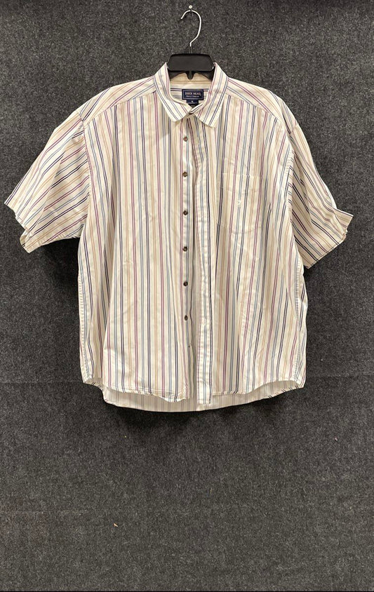 Vintage Y2K Duck Head Men's Cotton Button Down Shirt Multicolor Stripe XL