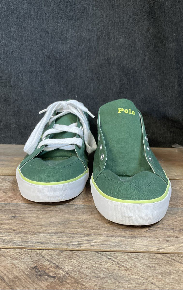 Polo Ralph Lauren Faxon Low Green White Lime Canvas Sneakers Size 13D