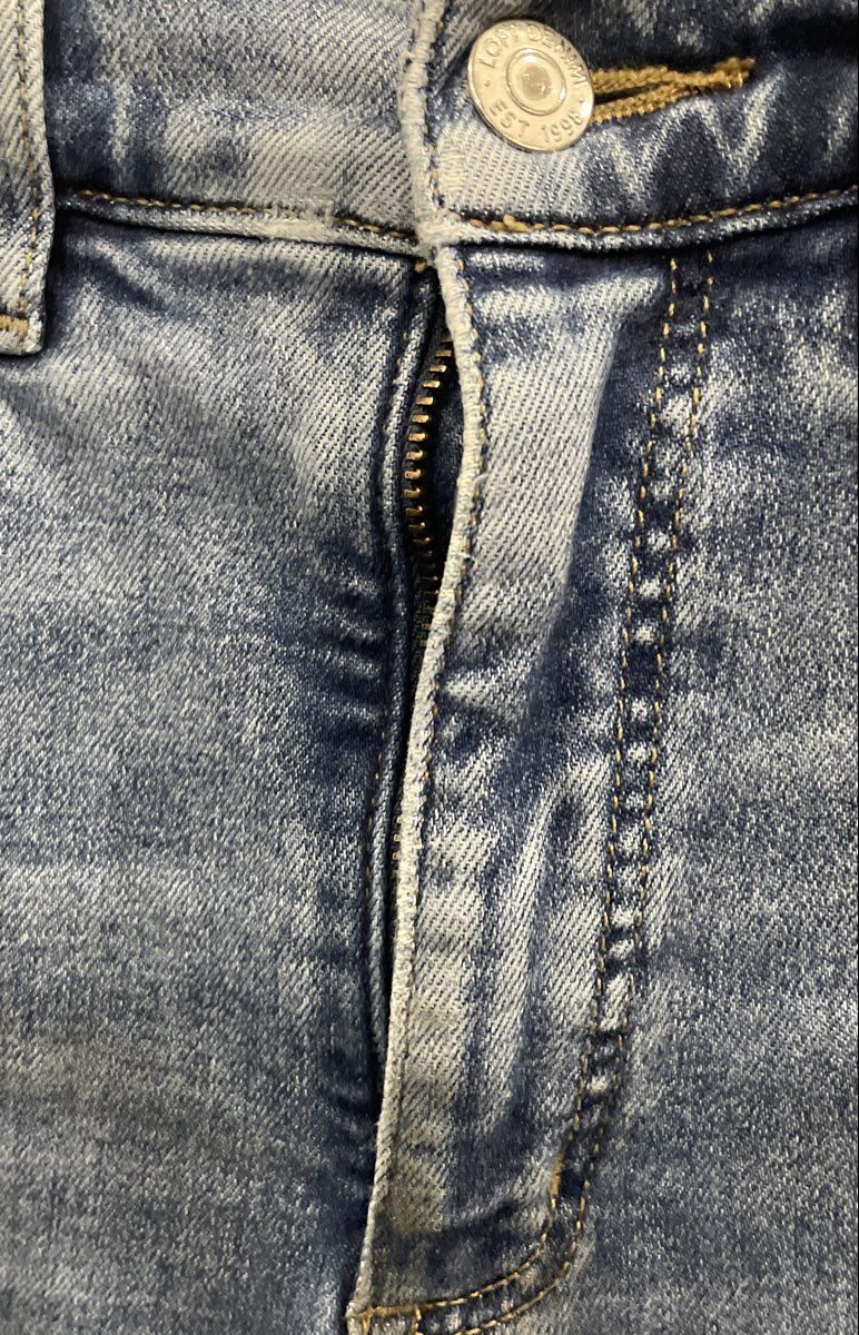 LOFT Women's Blue The Skinny High Rise Distressed Raw Hem Denim Jeans Sz 29 8