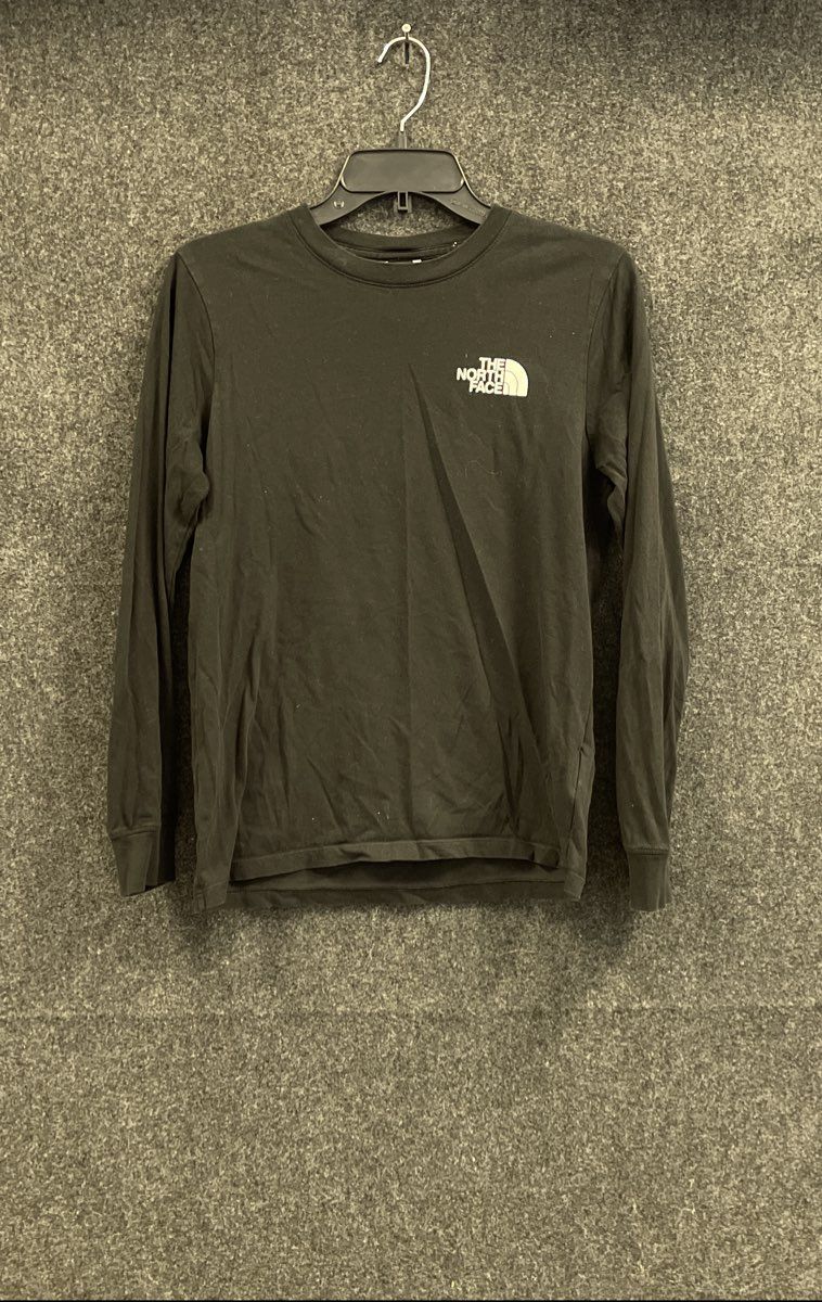 The North Face Women's Black Circular Design Box Logo Long Sleeve Shirt Sz S