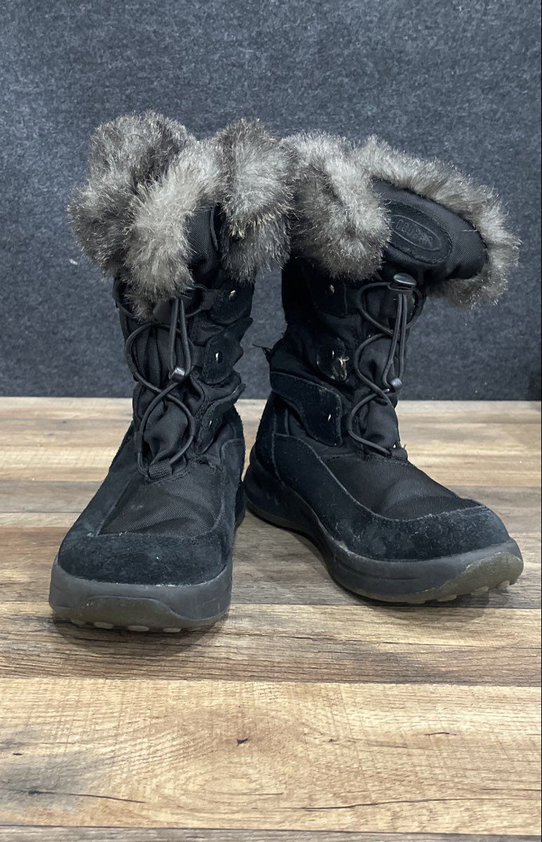 Cougar Tammy Black Faux Fur Trim Winter Snow Boots Women's Size 7M