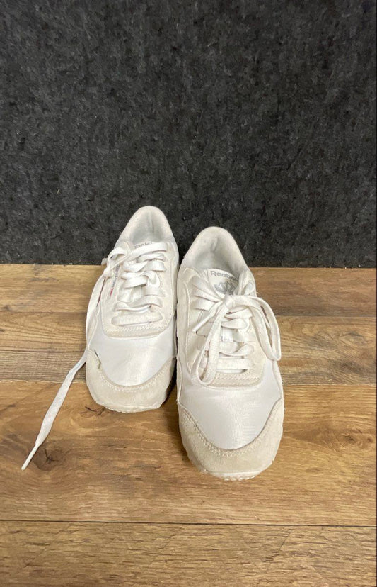 Reebok Classic Nylon White Light Grey Lifestyle Sneakers Women's Size 5.5