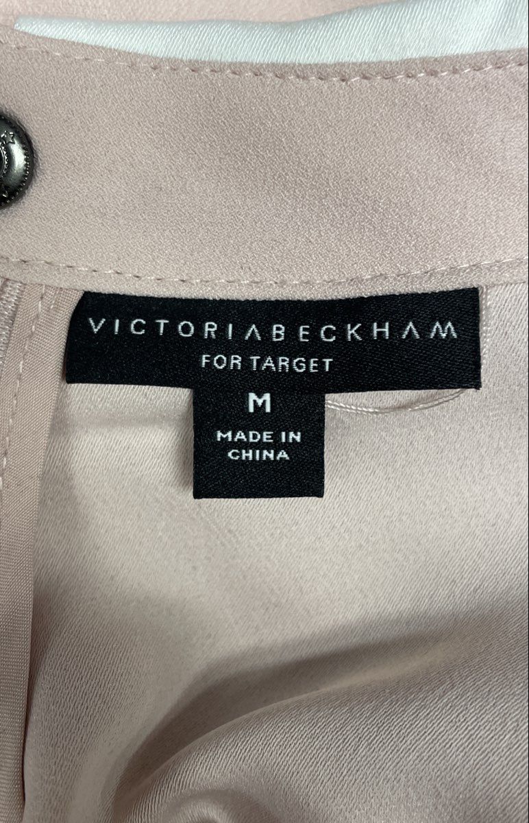 Victoria Beckham for Target Women's Blush Pink Bunny Collar Shift Dress Sz M