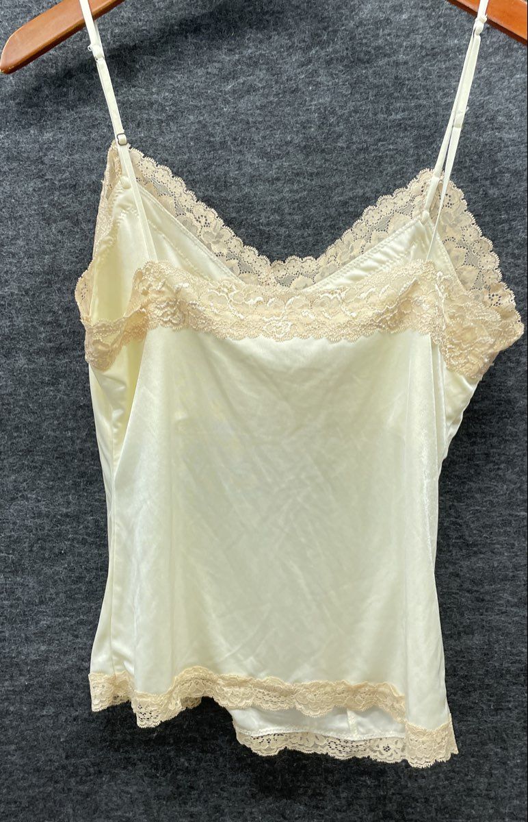 Vintage 90s Victoria's Secret Women's White Satin Lace Chemise Nightgown L NWT