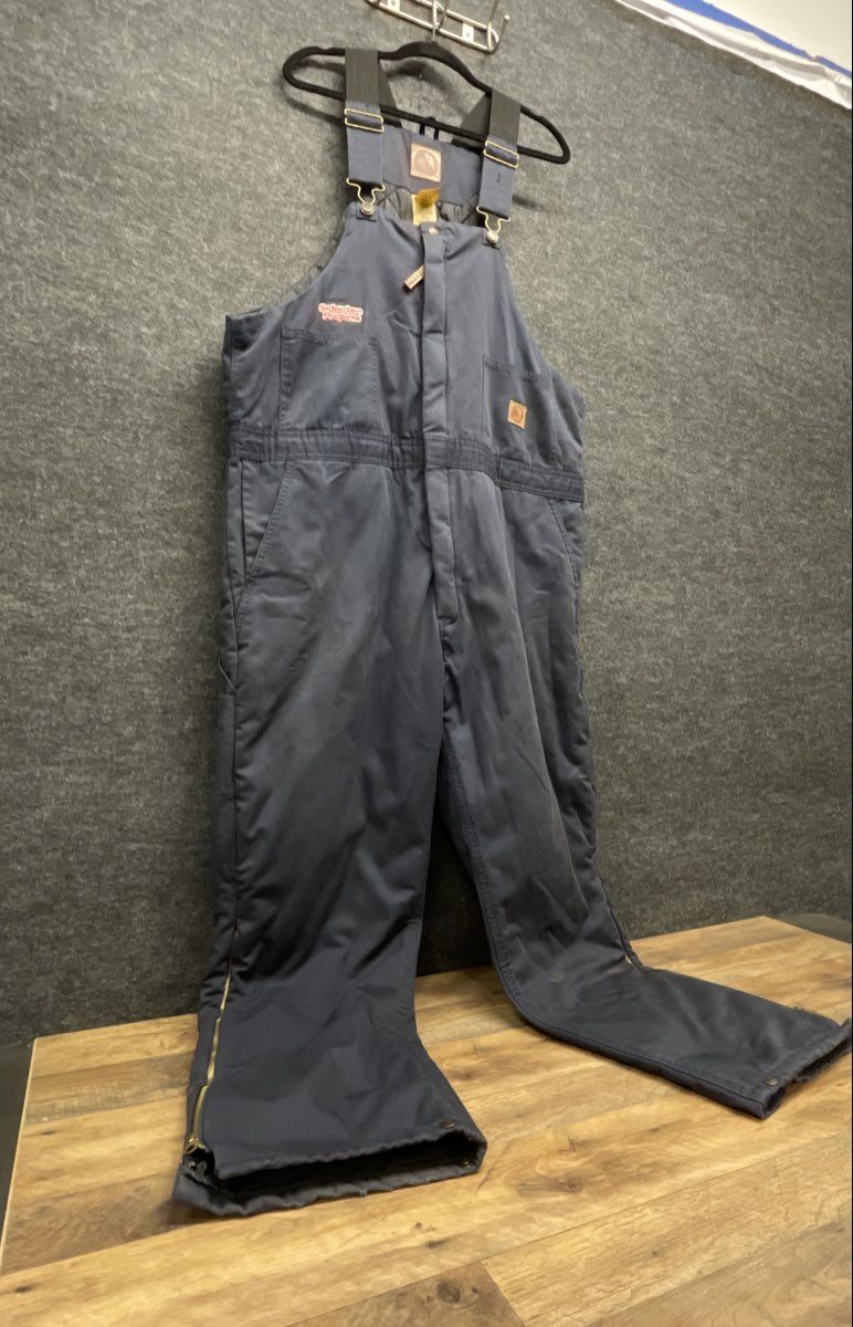 Berne Men's Navy Blue Insulated Quilted Bib Overalls Suburban Propane Sz XL