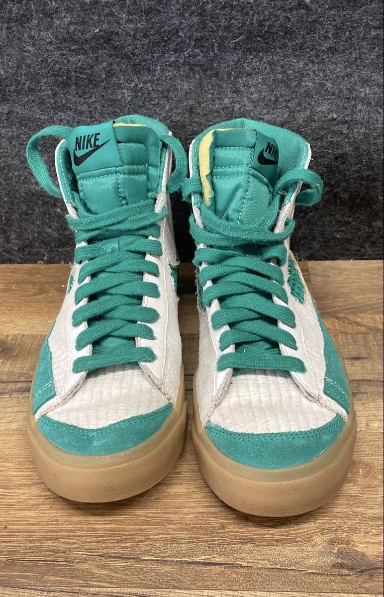 Nike Blazer Mid '77 By You Teal White Corduroy High Top Sneakers Size 6