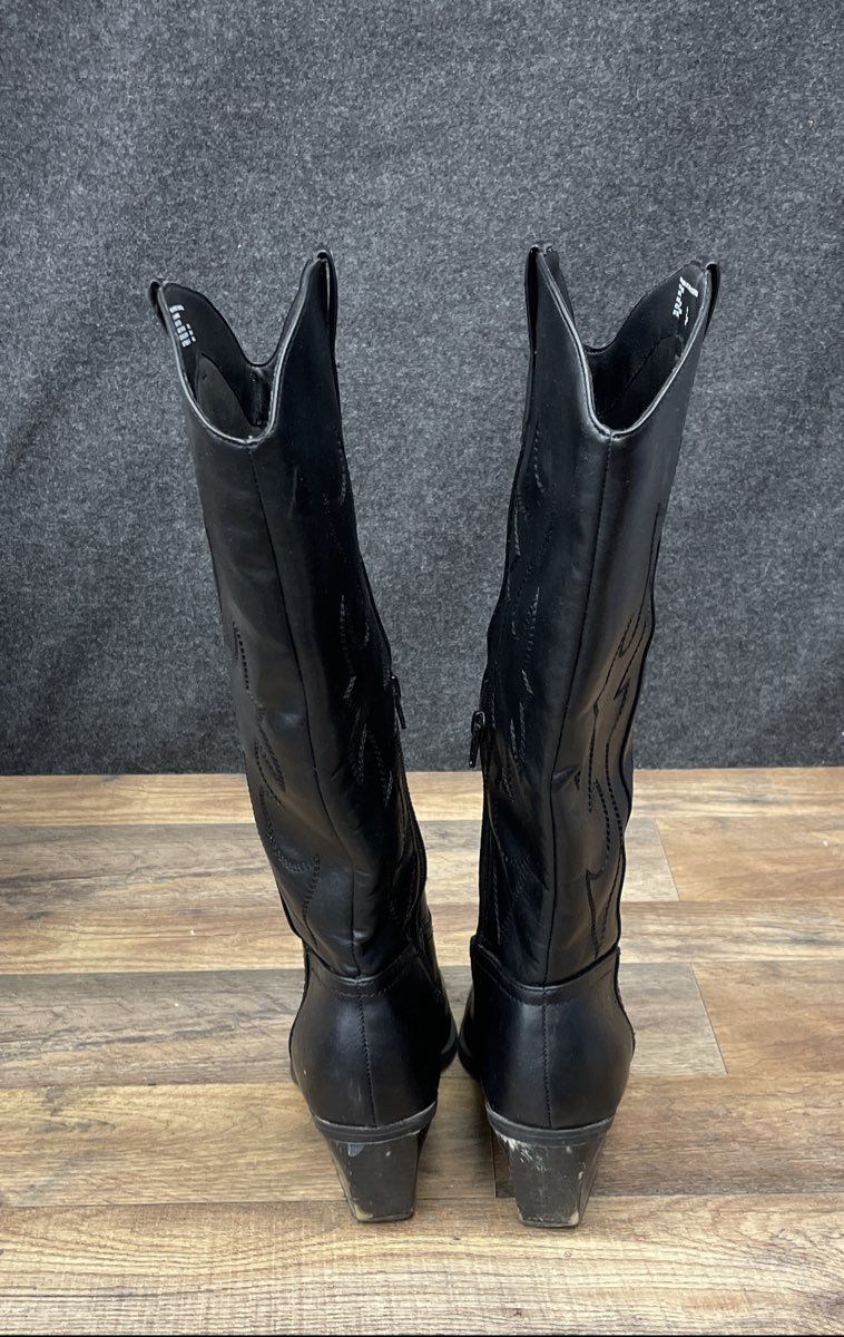 Madden Girl Arizona Black Western Cowboy Boots Women's Size 9