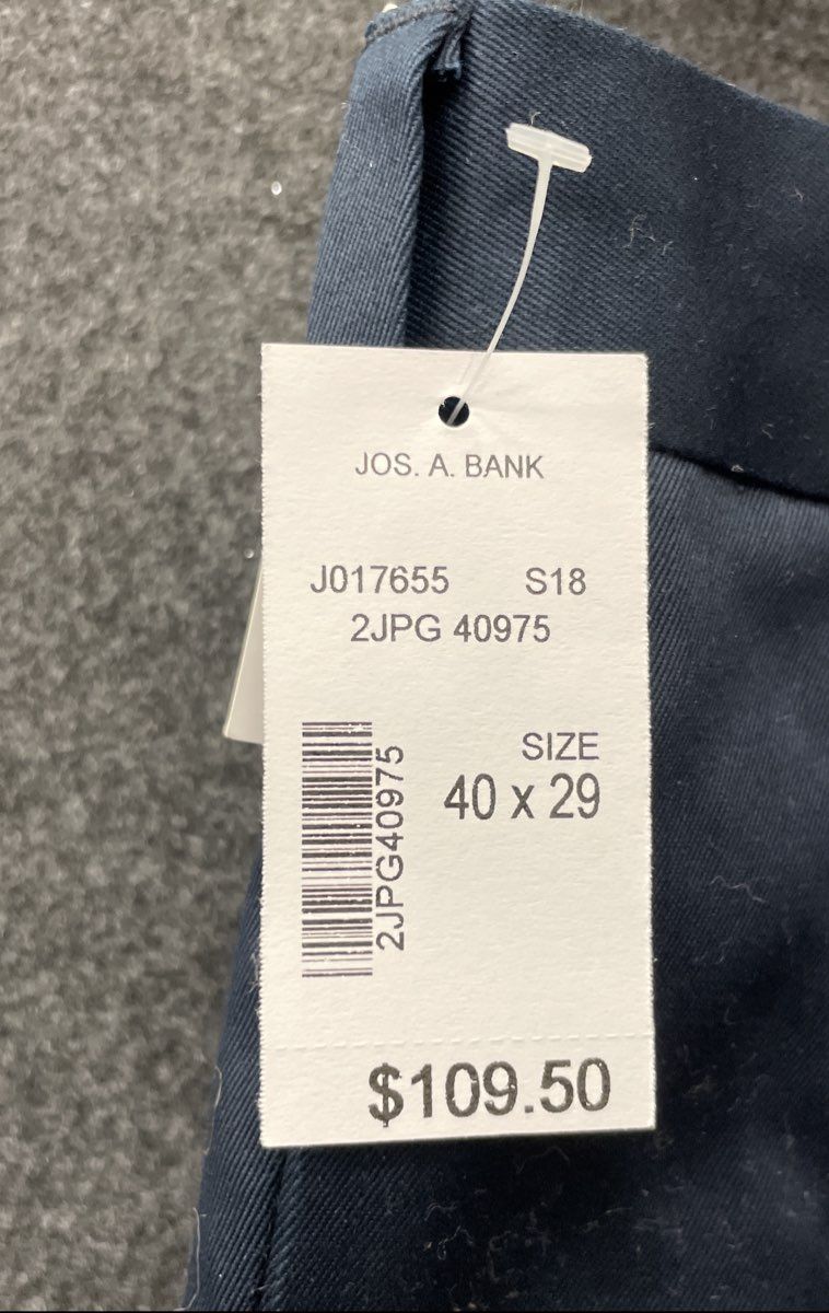 Jos. A. Bank Men's Traveler Navy Blue Pleated Cuffed Cotton Pants NWT Sz 40x29