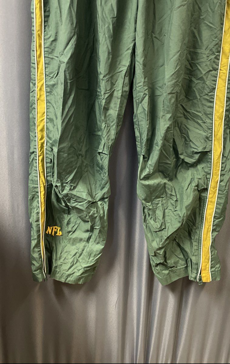 Vintage Y2K VF Imagewear Green Bay Packers Track Pants Green Gold Nylon Sz L