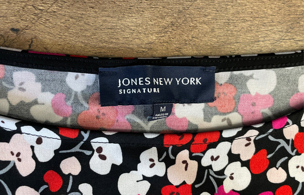 Jones New York Signature Women's Floral Print Sleeveless Midi Dress Sz M