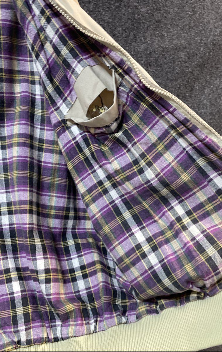 Vintage 90s Hill & Archer Men's Tan Harrington Jacket Plaid Lined Sz L