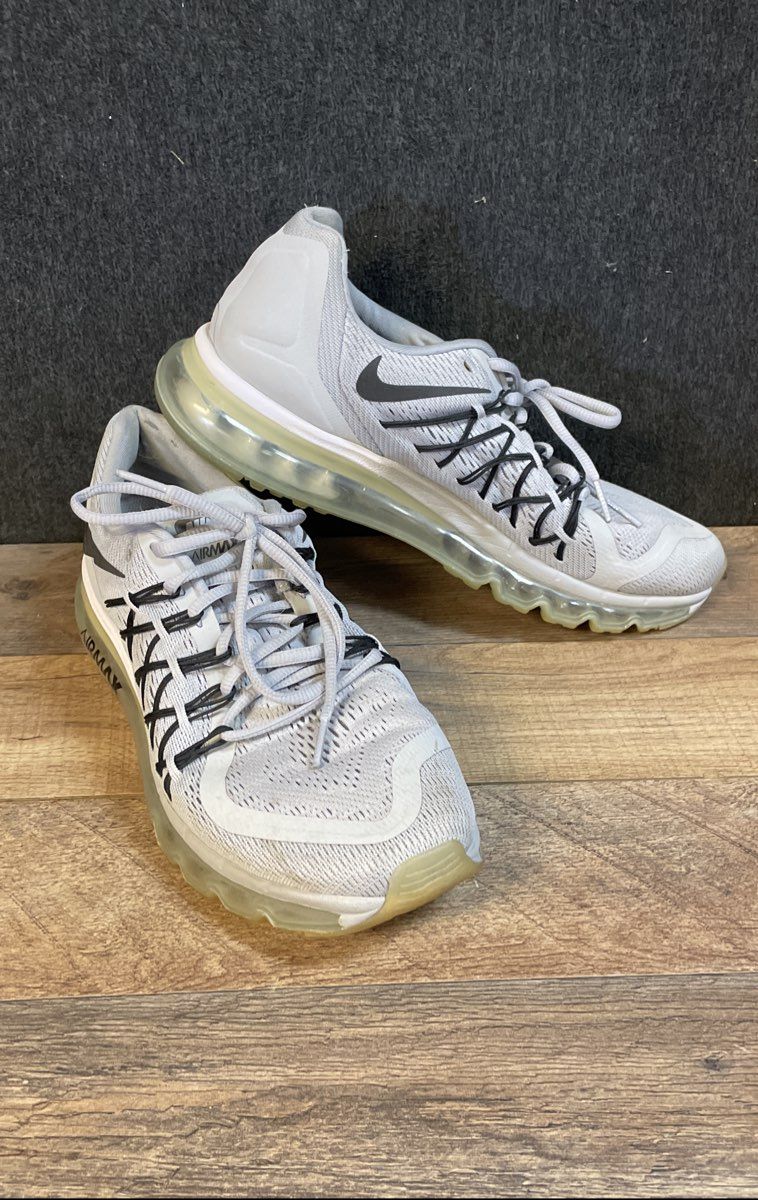 Nike Air Max 2015 Grey Black Silver Running Shoes Men's Size 10