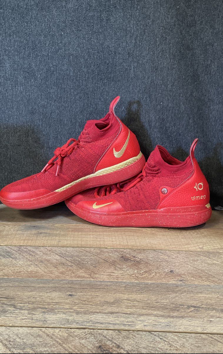 Nike Zoom KD 11 Red Gold Basketball Shoes Men's Size 10 AT8632-993