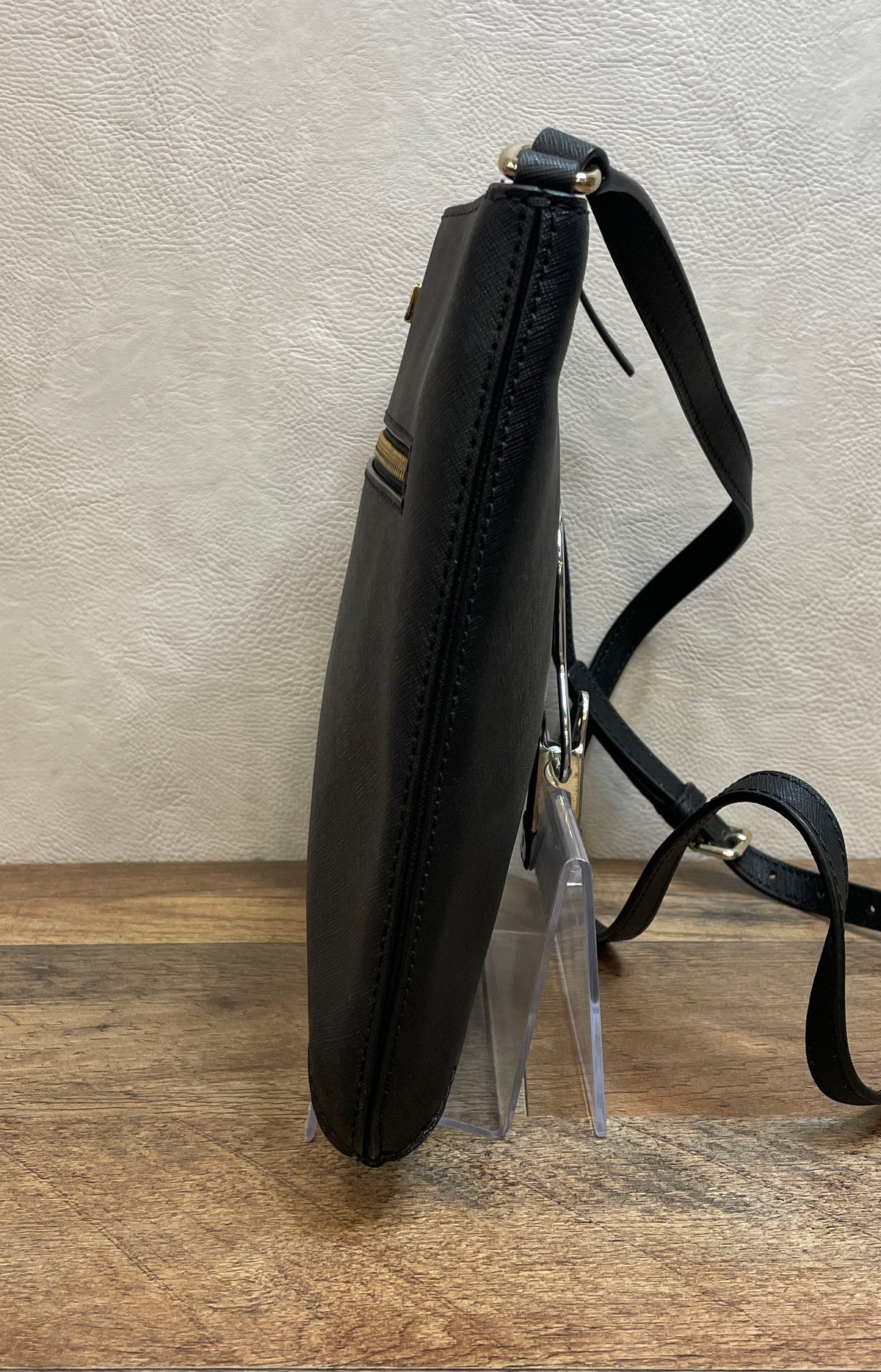 Kate Spade Black Saffiano Leather Crossbody Bag Gold Hardware