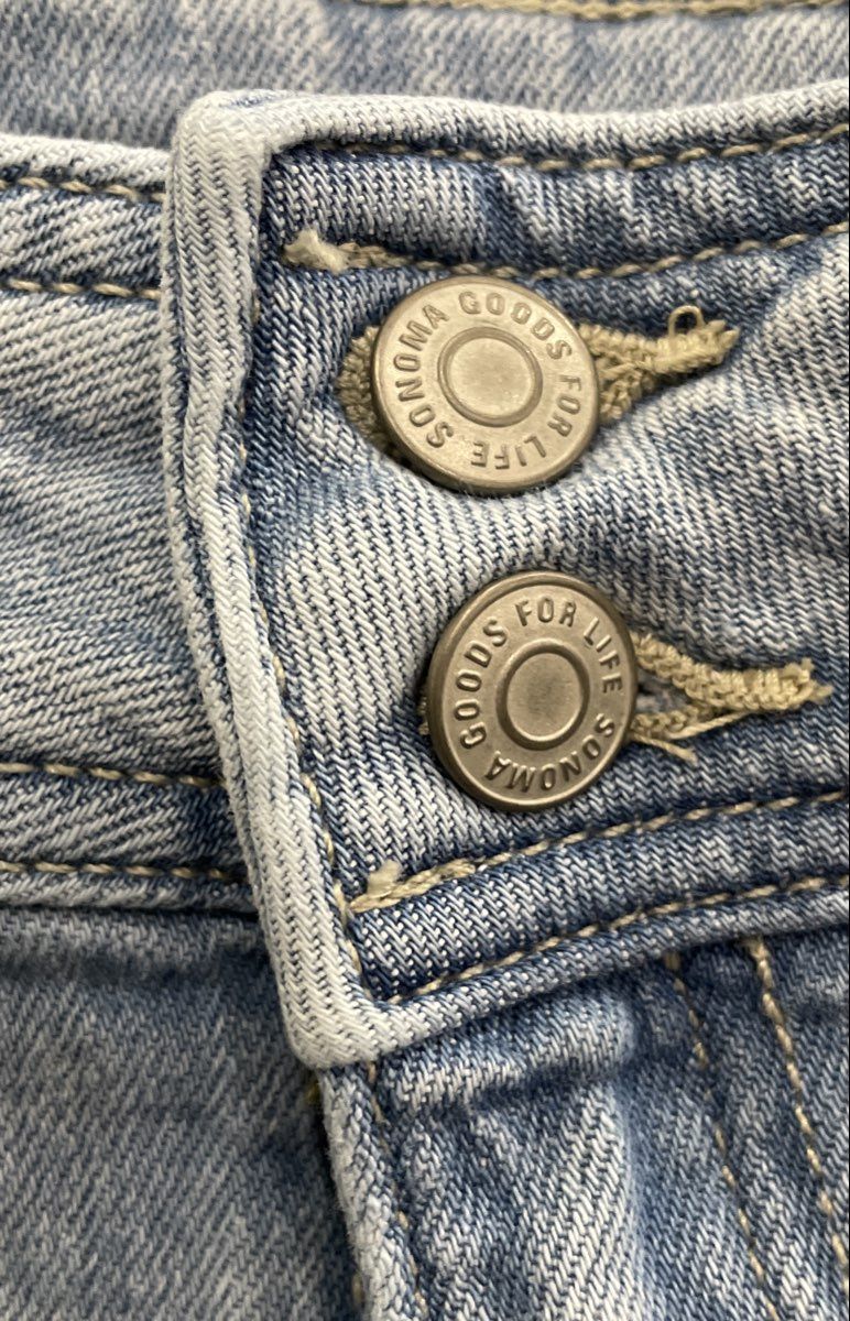 Sonoma Women's Light Wash Blue Pleated Front High Rise Tapered Jeans Sz 16