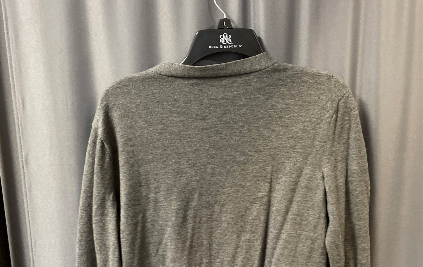 Ralph Lauren Sport Women's Gray Merino Wool Boyfriend Fit Cardigan Sweater Sz L