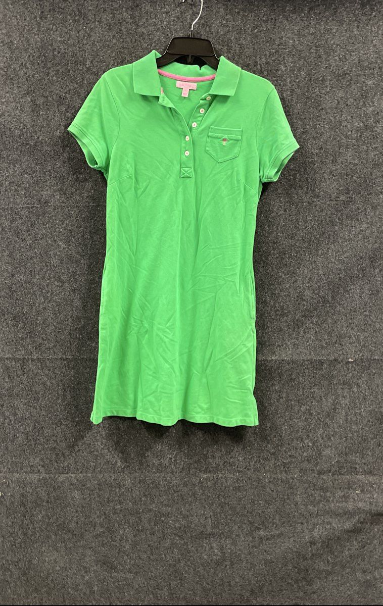 Lilly Pulitzer Women's Green Cotton Spandex Pique Pocket Polo Mini Dress Sz S
