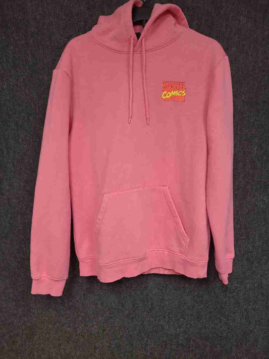 H&M Marvel Men's Pink Graphic Hoodie Supernatural Characters Logo Sz S